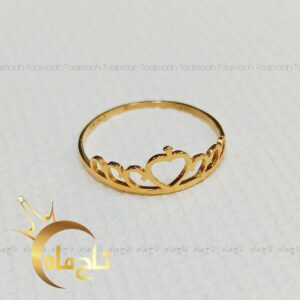 انگشتر مینیمال تاج ملکه طلا ۱۸ عیار تاج ماه